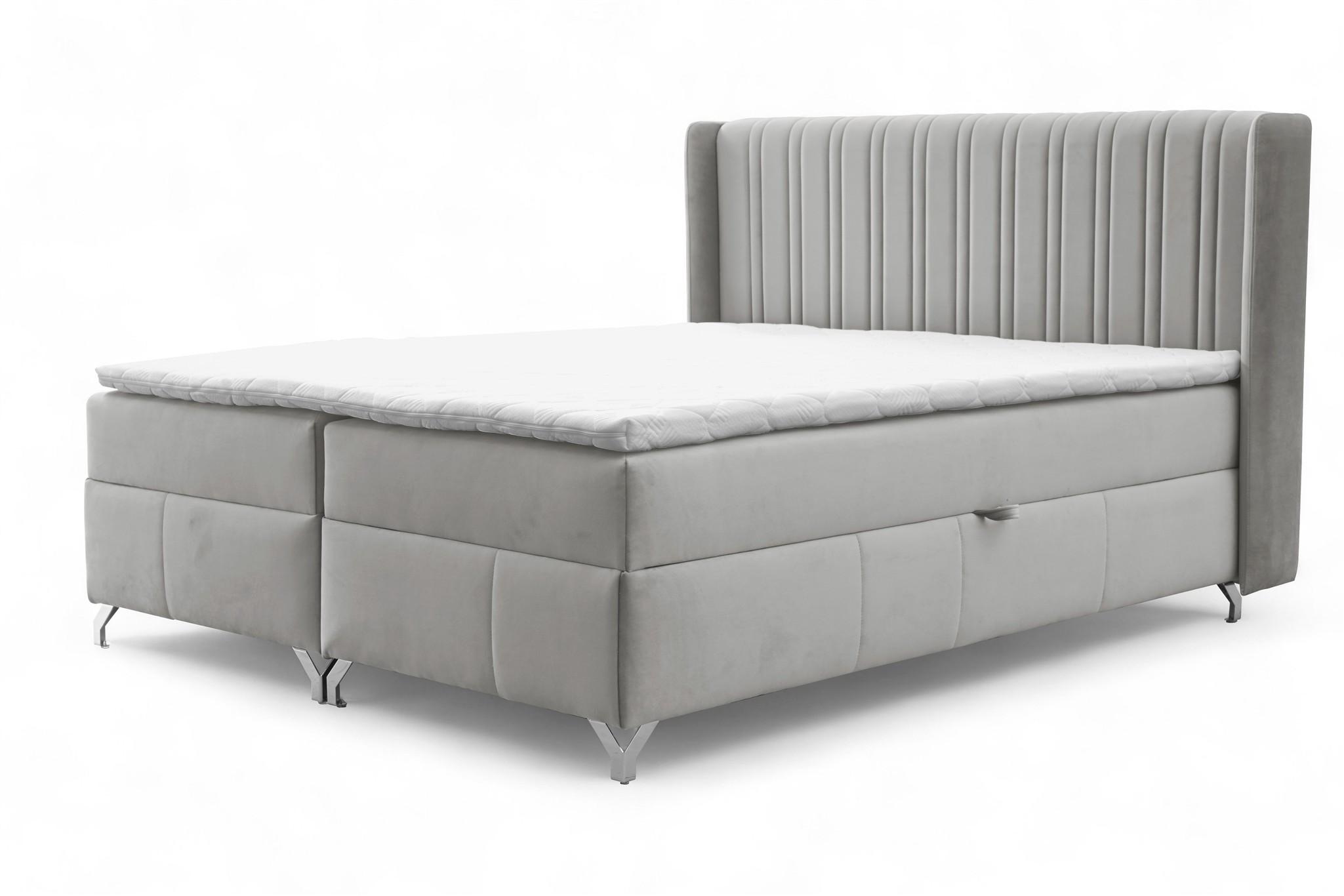 BOXBETT Damien - Hellgrau, Holzwerkstoff/Textil (120/200cm) - Fun Möbel