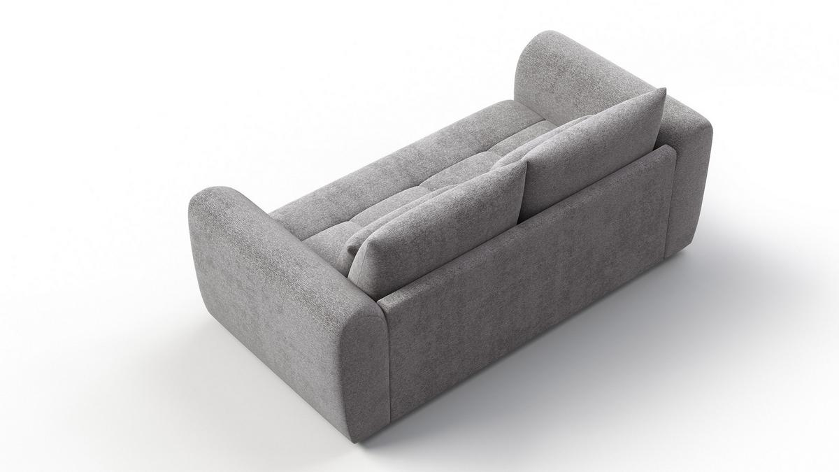 SOFA SORENO 3-Sitzer, platingrau - Schwarz/Grau, Holz/Textil (214/94/114cm) - Wozimo