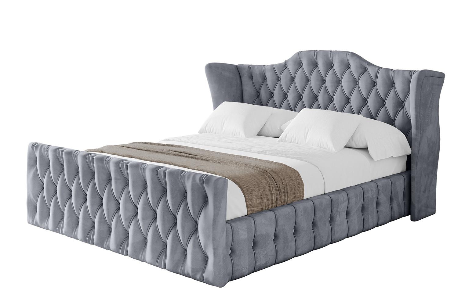 POLSTERBETT mit Bettkasten, Fußteil und Lattenrost, Boxbett mit Matratze H3/H4 - MODY-Z 120x200 Grau - Grau, Holzwerkstoff/Textil (120/200cm) - ALTDECOR