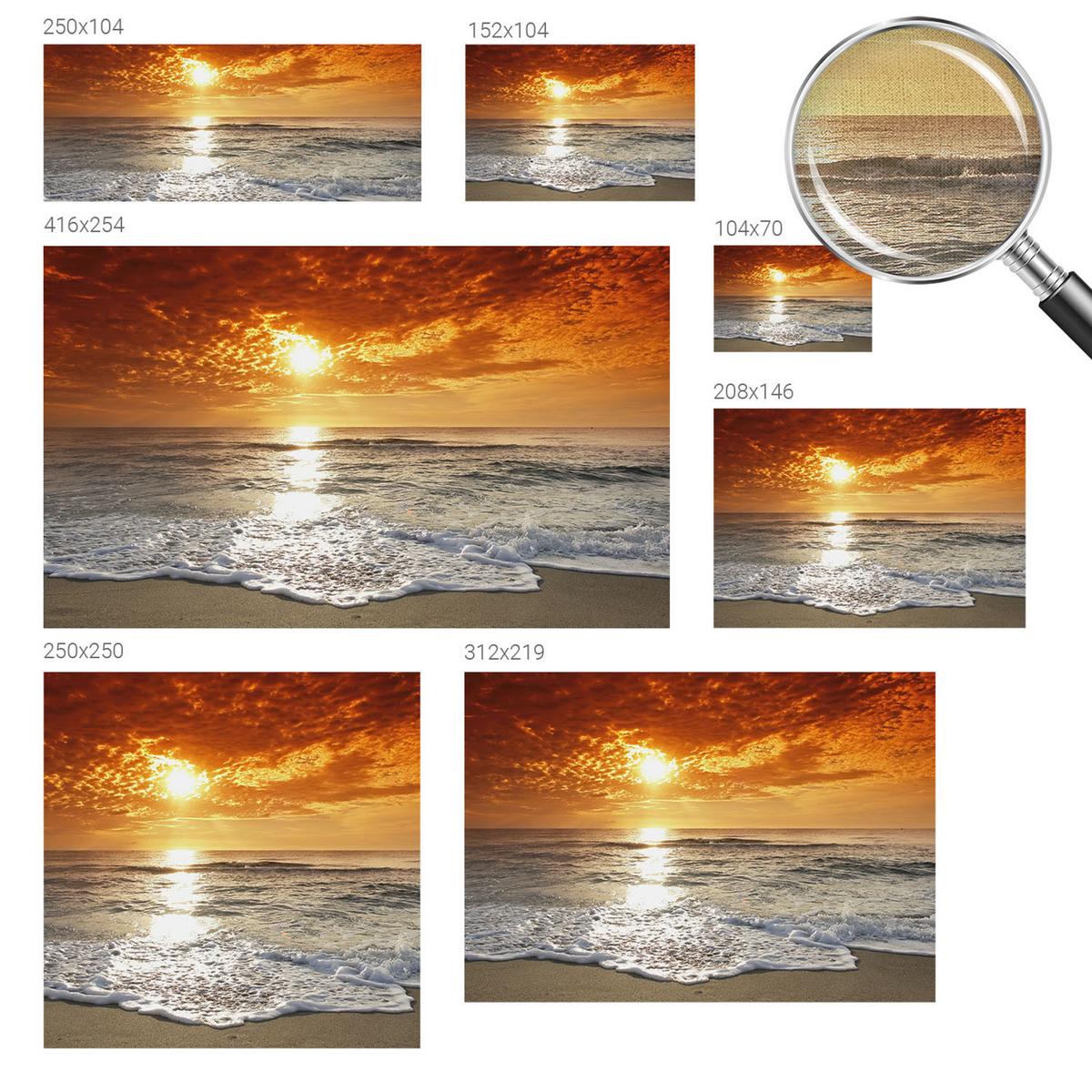 FOTOTAPETE 312x219 cm - Meereswellen - Gelb, Textil (312/219cm) - Wallfluent