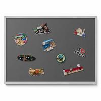 MAGNETTAFEL 70x50 cm Silberner Rahmen Dunkelgrau - Taupe, Metall (70/50/0.4cm) - TULUP
