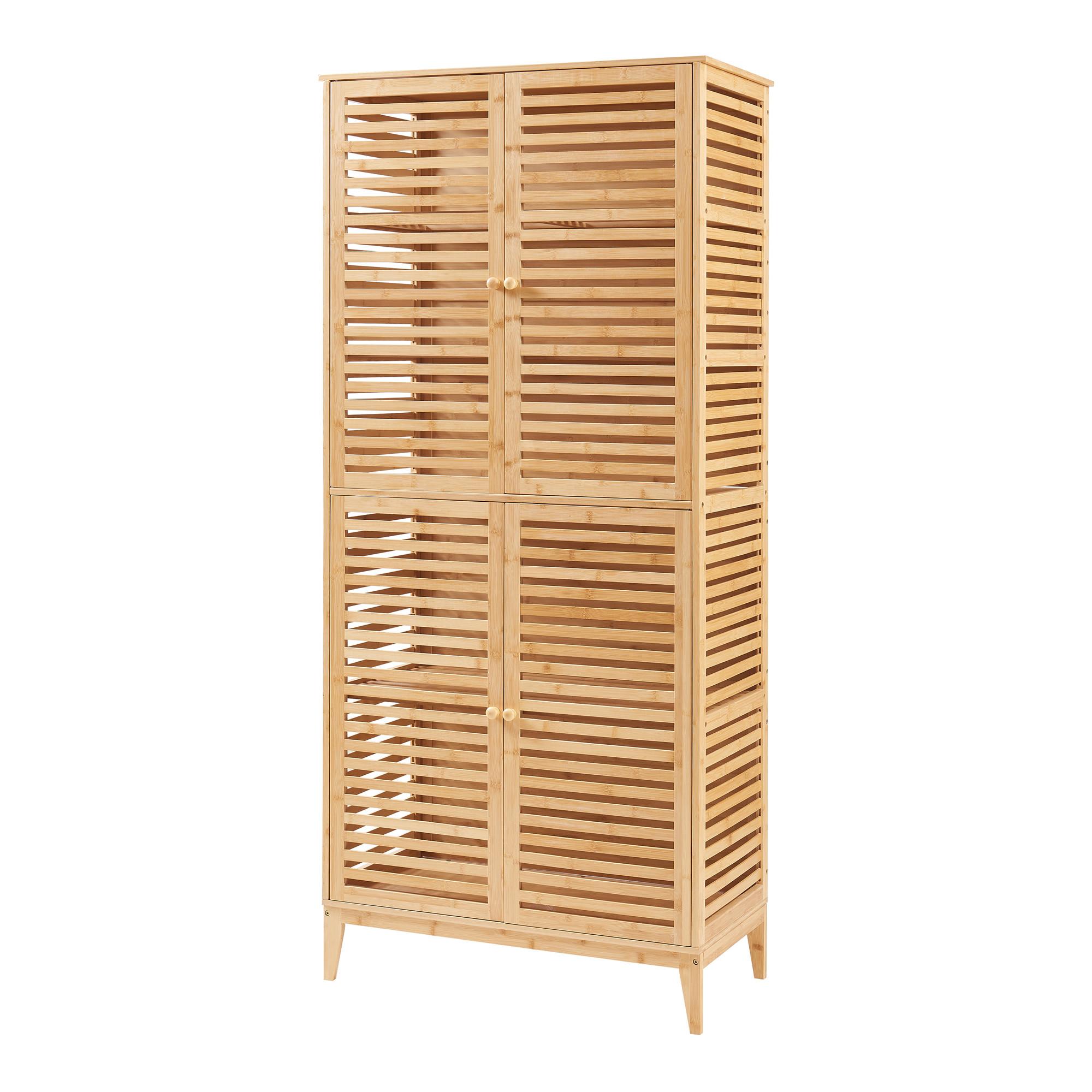 BADEZIMMERSCHRANK Raurgela - Naturfarben, Holz (80/180/40cm) - [en.casa]