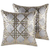 DEKOKISSEN 2er-Set Grau 45/45 cm Cassia - Grau, Textil (45/45cm) - Beliani