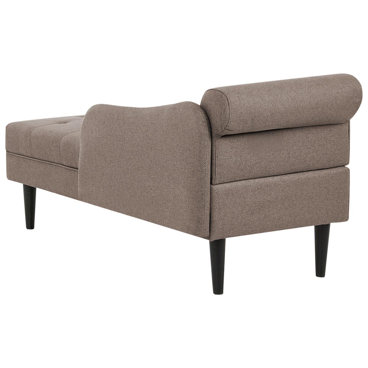 CHAISELONGUE-LINKSSEITIGE Stoff Taupe Yvoire - Taupe/Beige, Textil (68/72/151cm) - Beliani