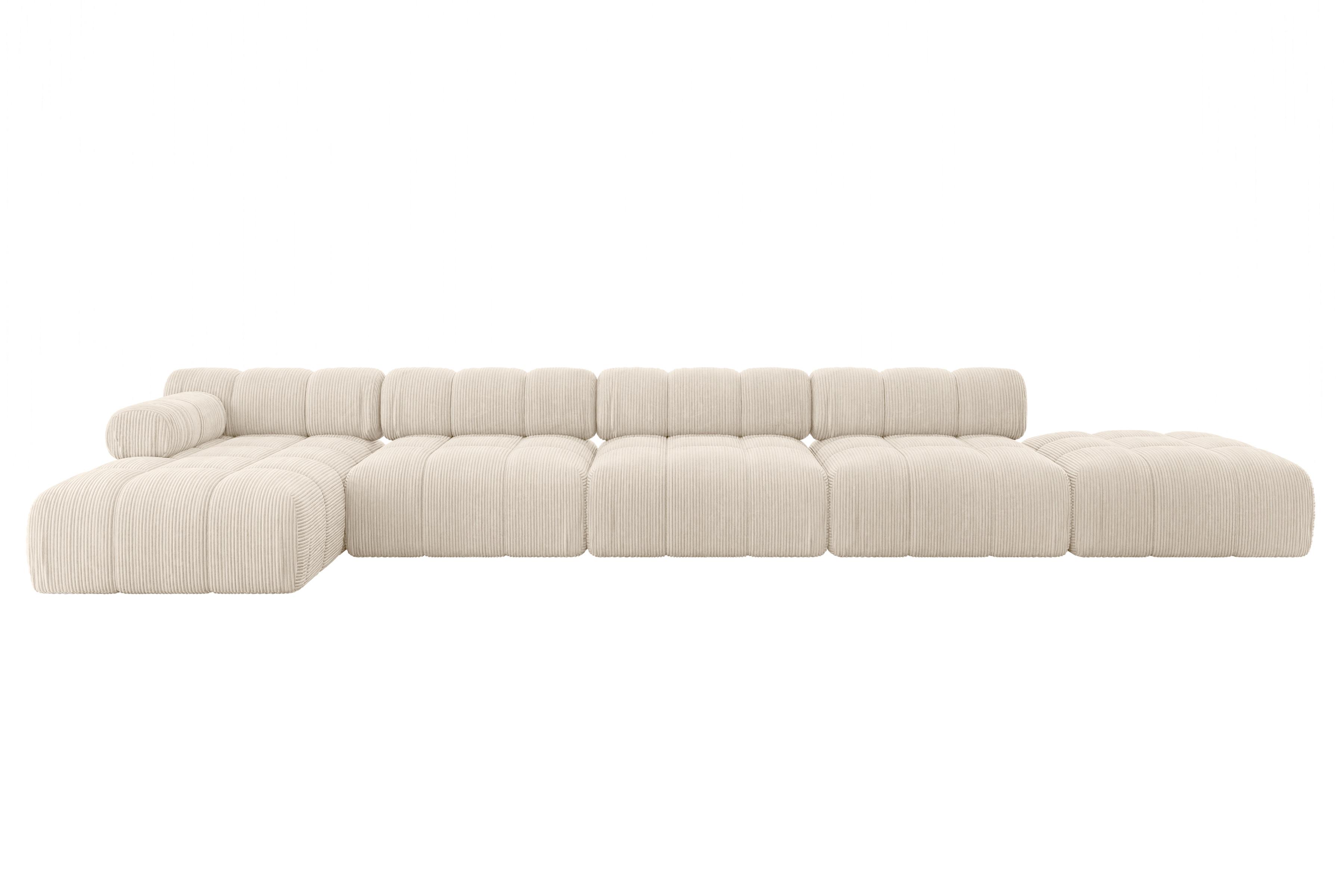 ECKSOFA modulares Sofa Lizur-L3 - 475x160x70 cm Beige Cord - Beige, Holzwerkstoff/Textil (475/160cm) - ALTDECOR