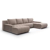 PANORAMASOFA Jonas 5 Sitzplätze Taupe - Taupe, Holz (350/85/185cm) - Petits-meubles