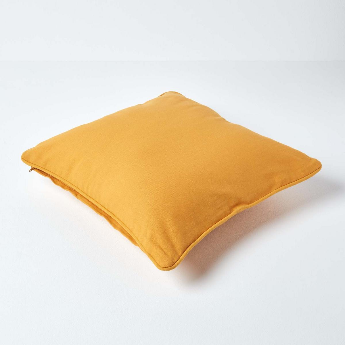KISSENHÜLLE senfgelb 30/30 cm, 100% Baumwolle - Dunkelgelb, Textil (30/30cm) - Homescapes