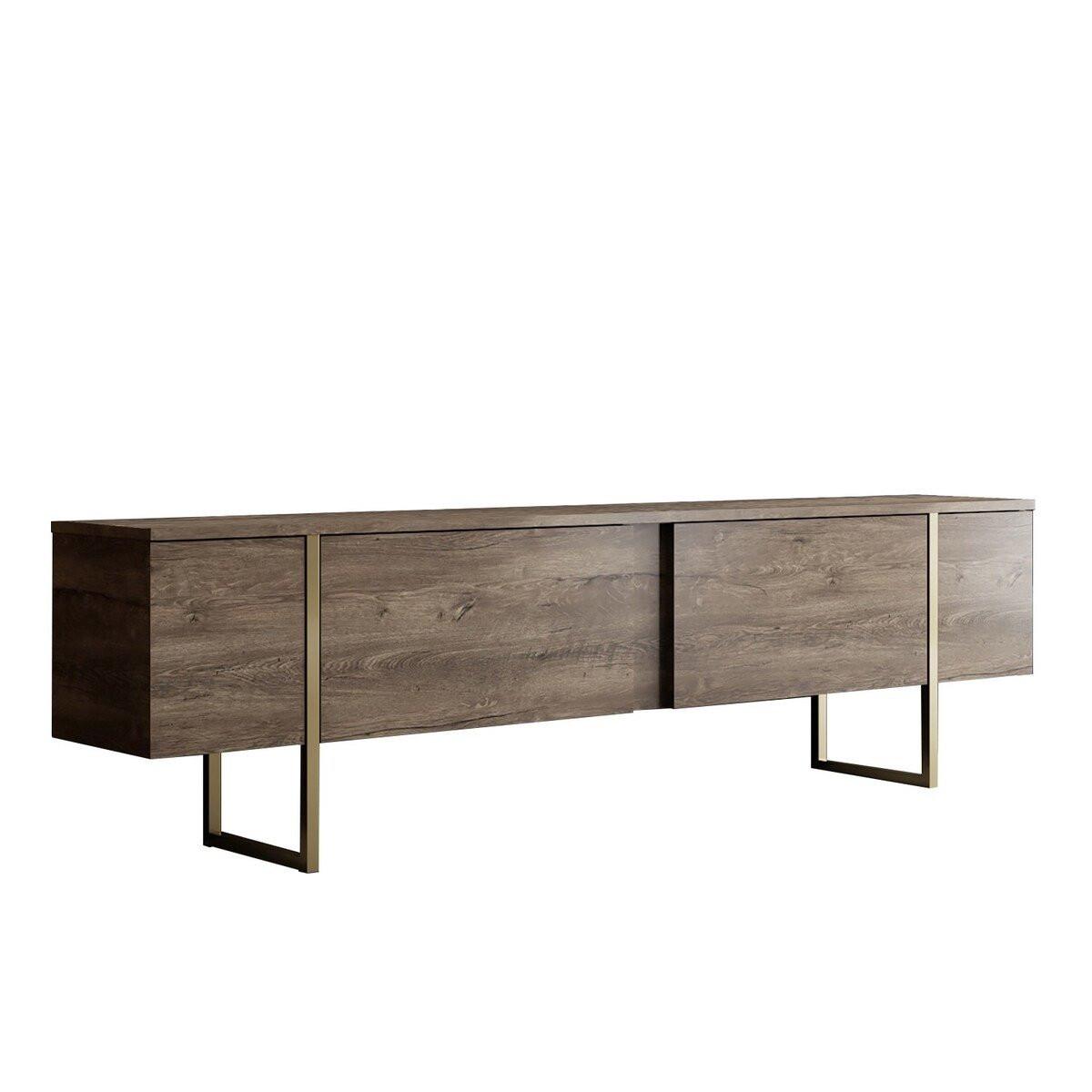 TV-MÖBEL mit 2 Klapptüren Luxe 180/30/50 cm - Braun, Holzwerkstoff (180/50/30cm) - Calicosy