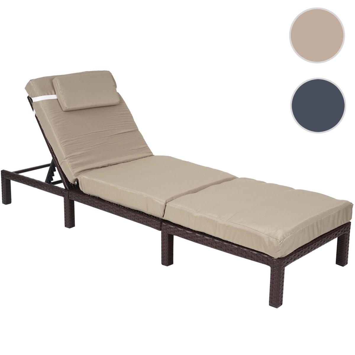 SONNENLIEGE Braun, Cremeweiß - Braun/Weiß, Kunststoff (60/71/198cm) - MCW