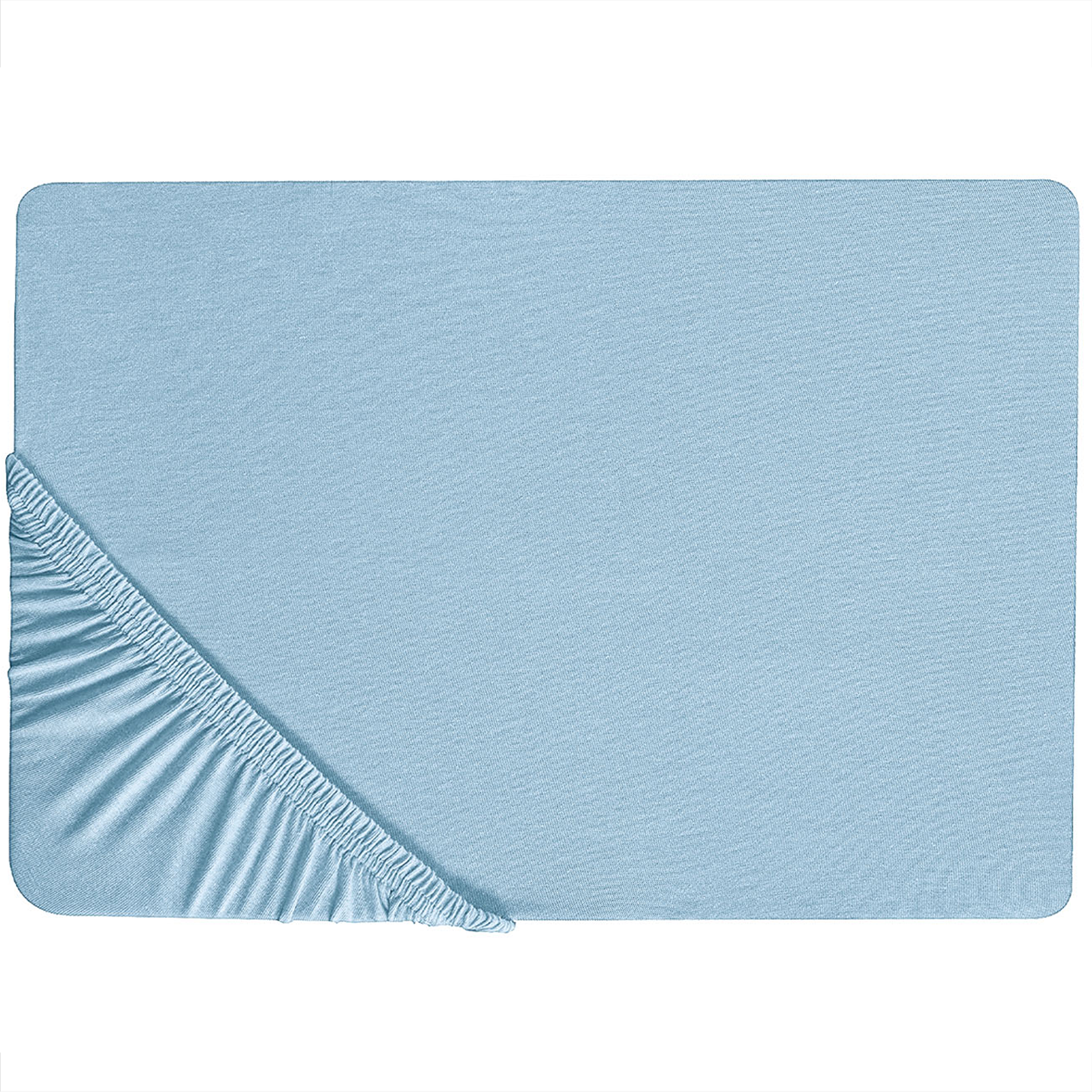 SPANNBETTLAKEN Blau 200 x 200 cm Hofuf - Hellblau, Textil (200/200cm) - Beliani