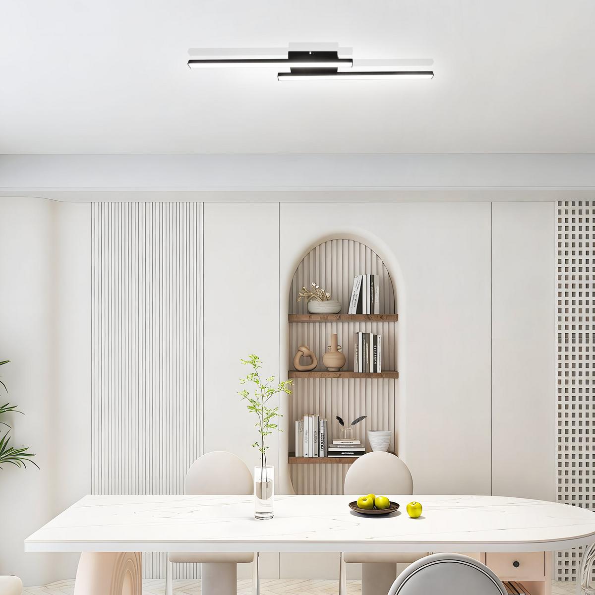 LED DECKENLEUCHTE Orythos 61.5/7/4.8 cm - Schwarz, Kunststoff/Metall (61.5/7/4.8cm) - ZMH
