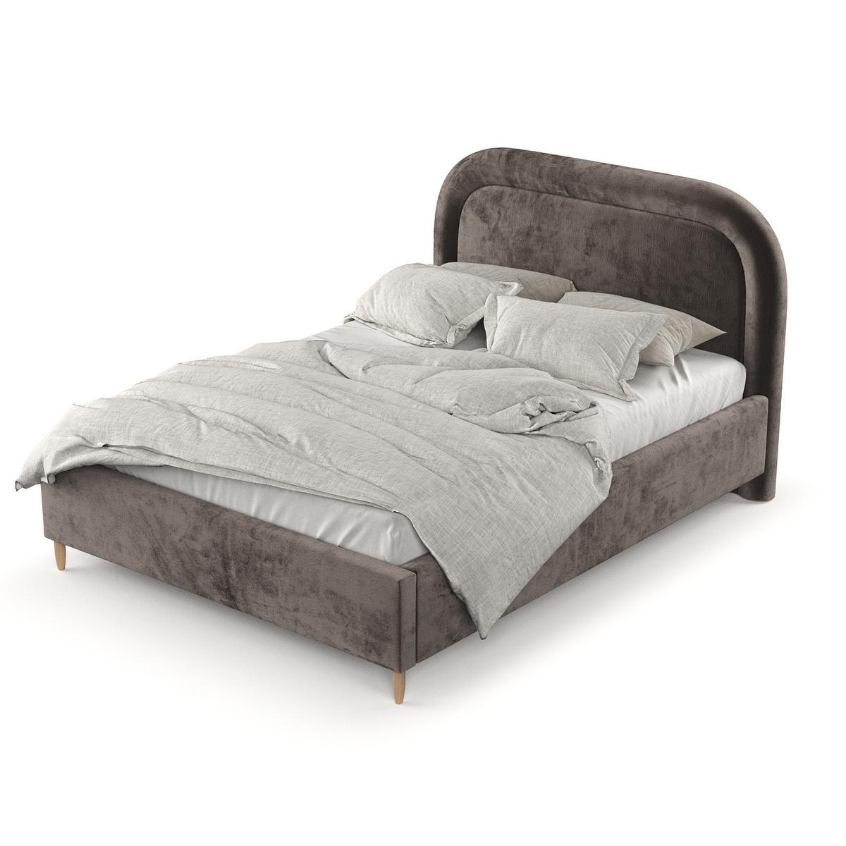 POLSTERBETT Zoya 160/200 cm Braun im Lotta Stoff - Naturfarben/Braun, Holz/Holzwerkstoff (160/200cm) - AltaBeds