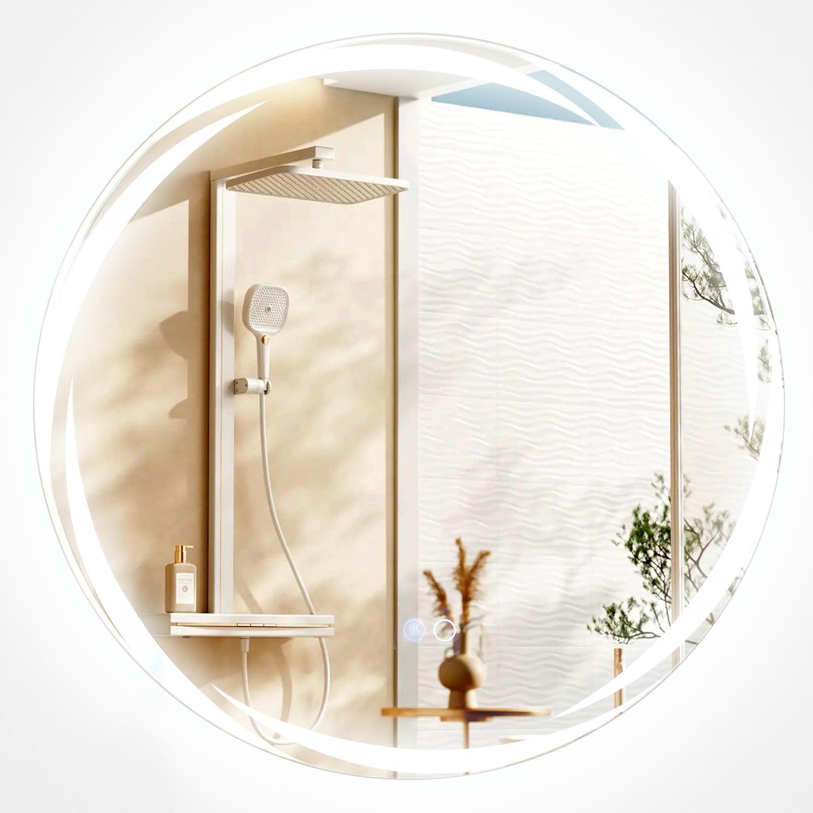 BADEZIMMERSPIEGEL Silber - Silberfarben, Glas (60/3/60cm) - COSTWAY