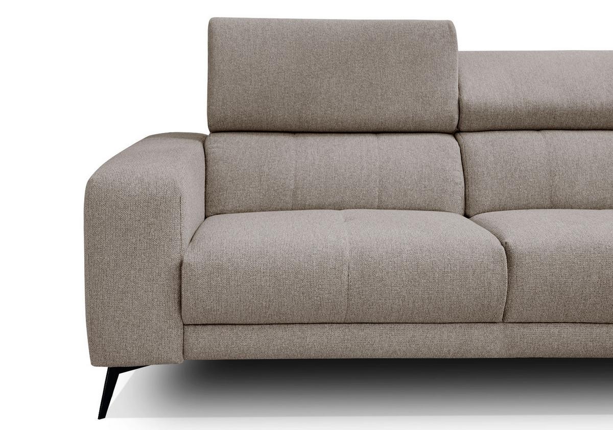ECKSOFA MORELLO 5-Sitzer, taupe - Taupe/Schwarz, Holzwerkstoff/Textil (287/228cm) - Wozimo