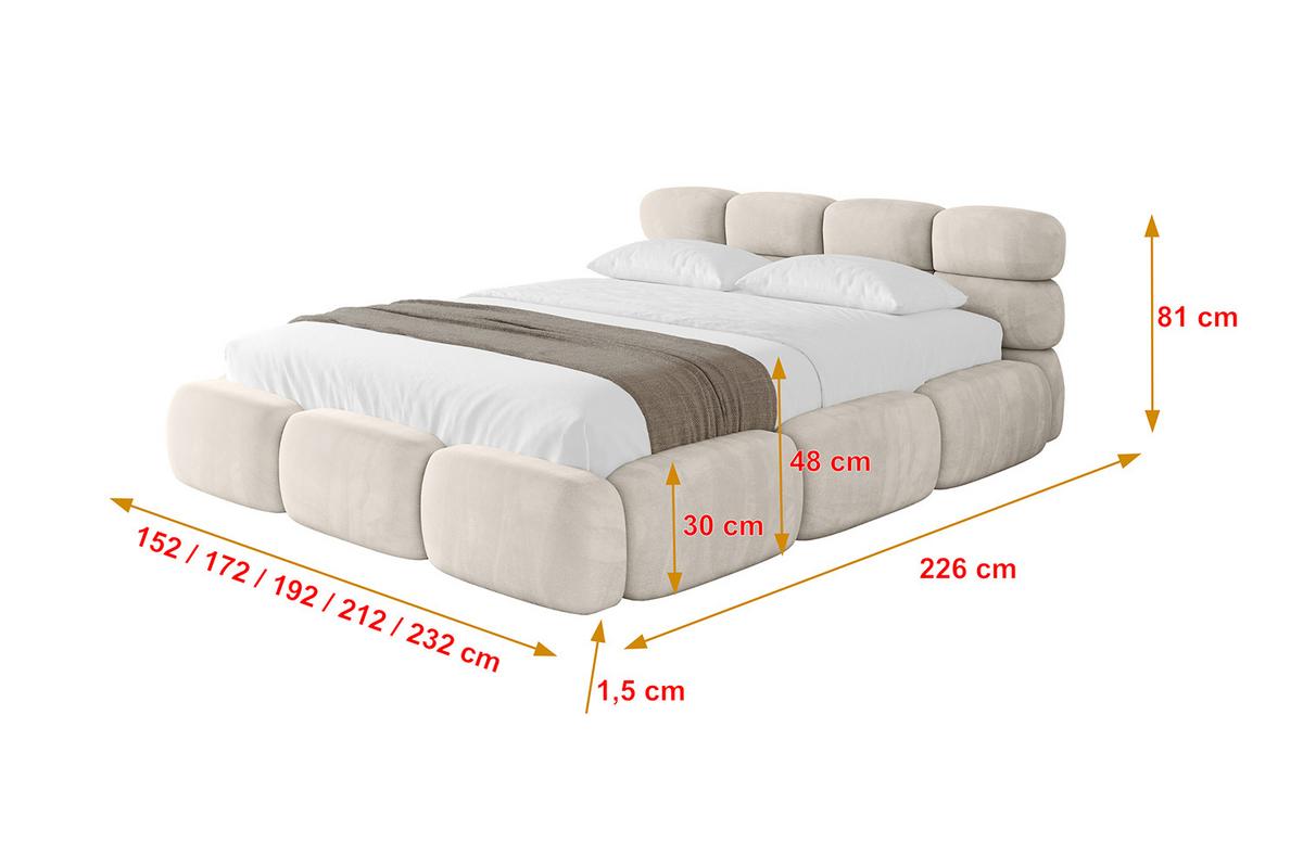 POLSTERBETT mit Bettkasten und Lattenrost, Boxbett ohne Matratze - NOMA 160x200 Beige - Beige, Holzwerkstoff/Textil (160/200cm) - ALTDECOR