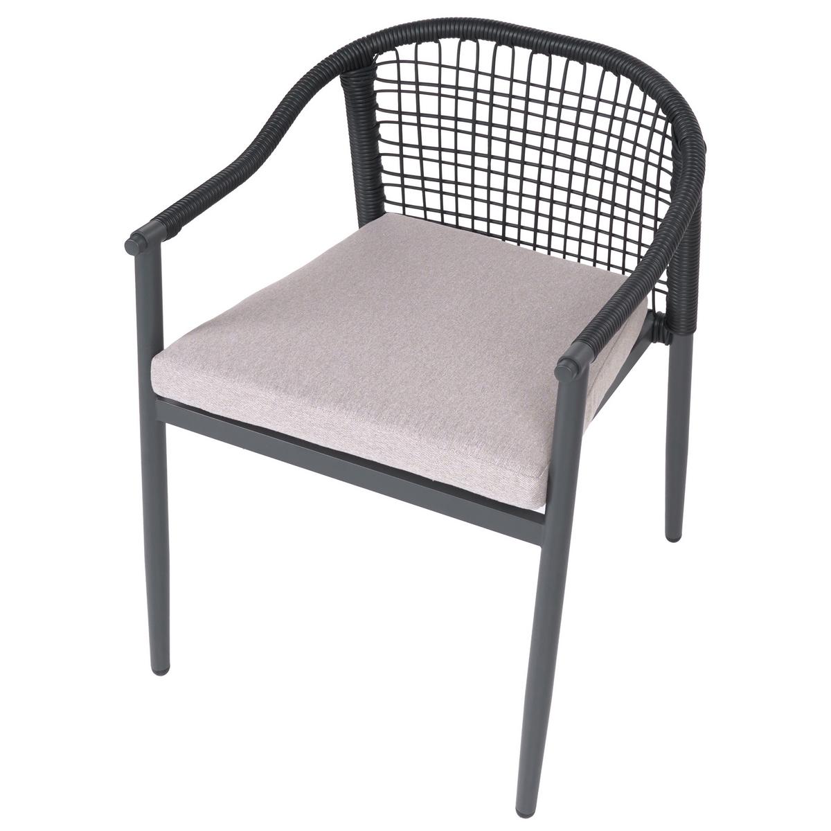STUHL 4er-Set und Sitzkissen Metall Schwarz Ozzero - Schwarz, Metall (55/76/60cm) - Beliani