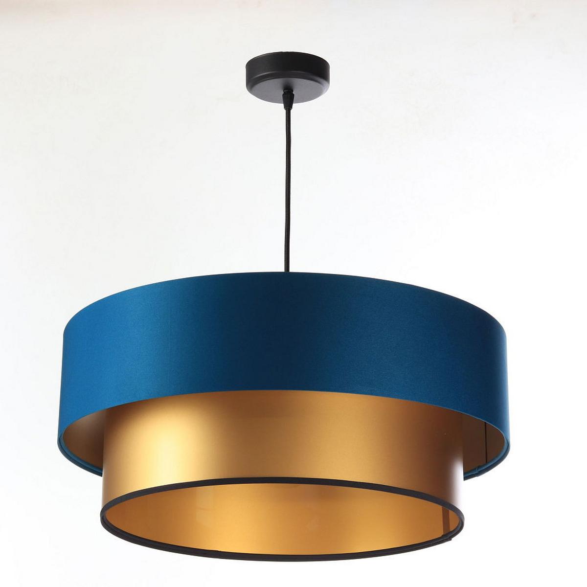 HÄNGELEUCHTE Blau 60/20 cm - Blau/Goldfarben, Kunststoff (60/1/20cm) - ONZENO