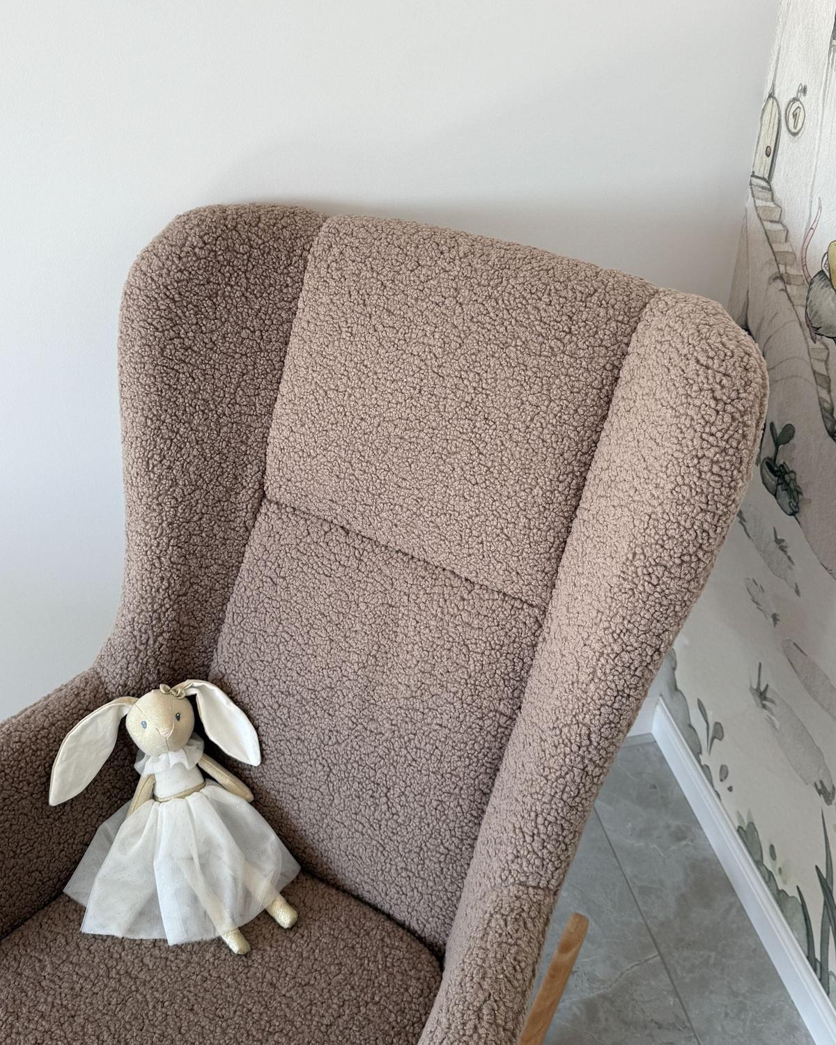 SCHAUKELSESSEL Bouclé Beige Luoma - Beige/Schwarz, Textil (69/106/97cm) - Beliani