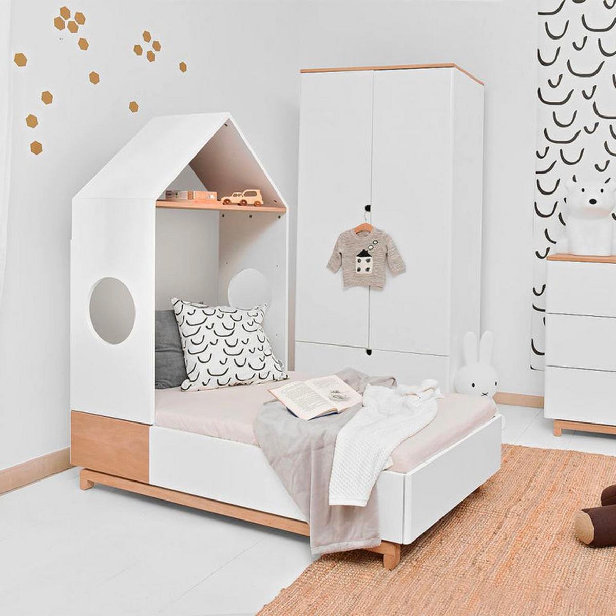 BÜCHERREGAL Weiß und Holz - Weiß, Holzwerkstoff (74/120/40cm) - Petits-meubles