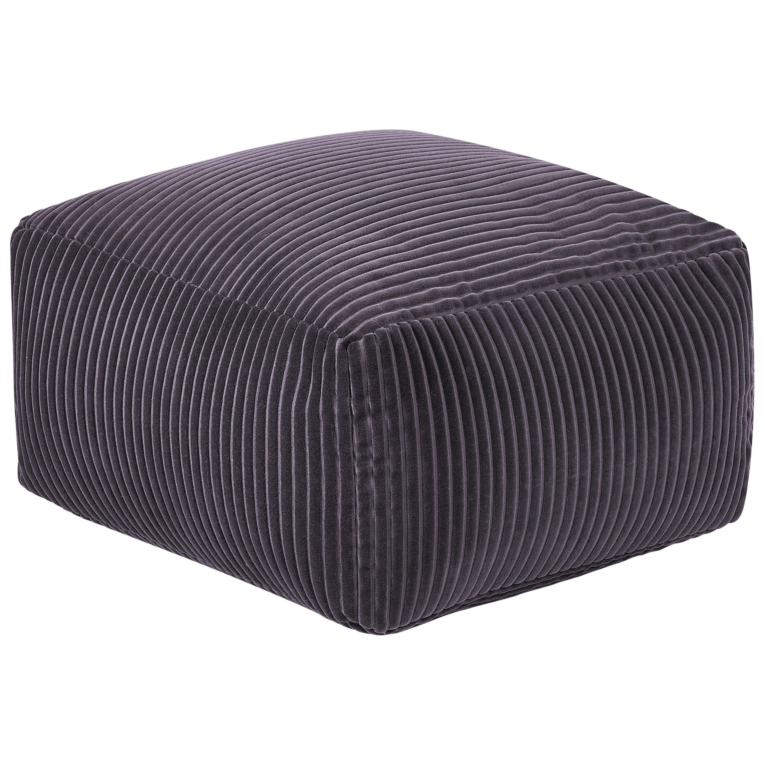POUF Mukki 50/50/30 cm - Grau, Textil (50/30/50cm) - Beliani