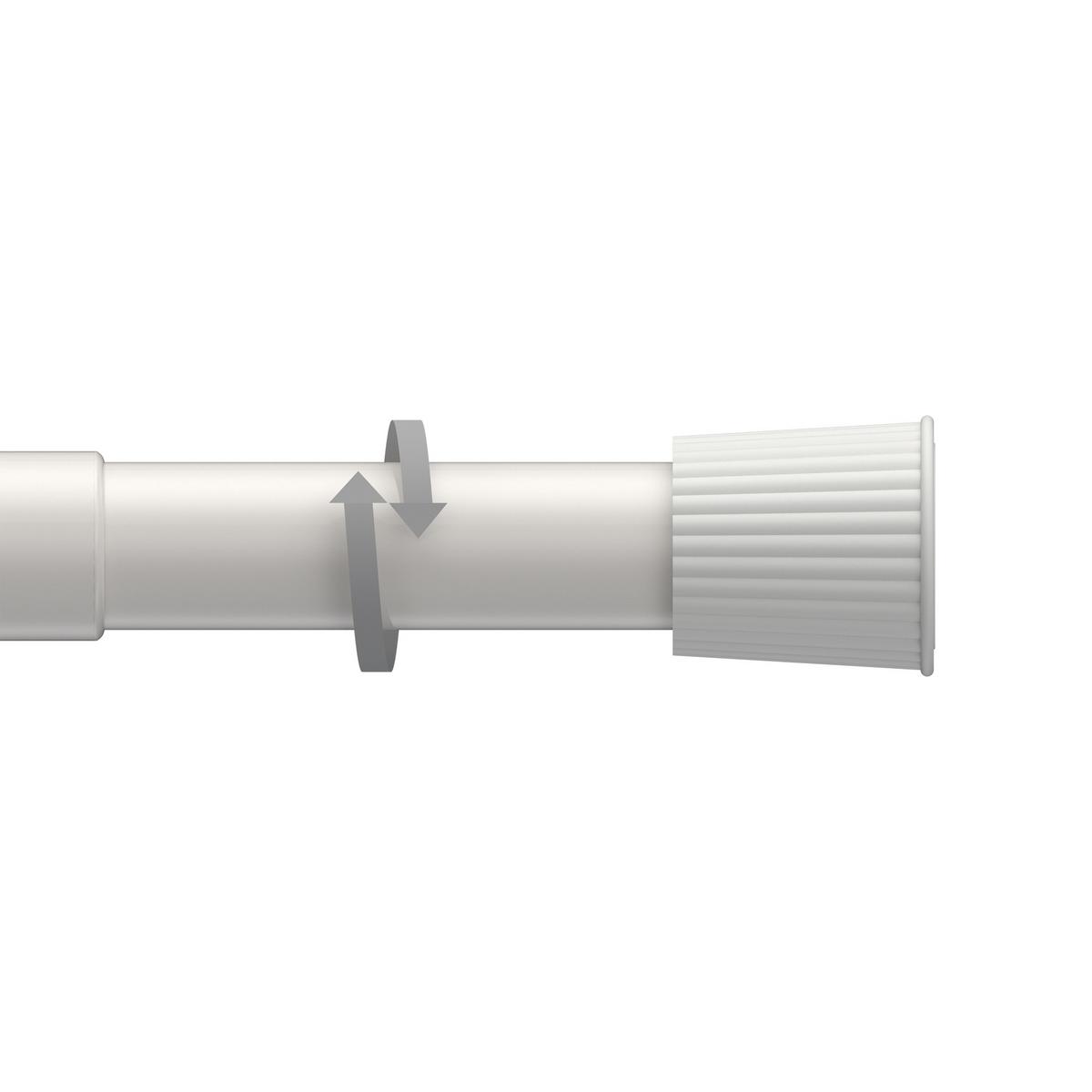 SPANNSTANGE / DUSCHVORHANGSTANGE Serrofix 125-220 cm, 26 / 23 mm Ø Weiß - Weiß, Kunststoff/Metall (220cm) - INTERDECO