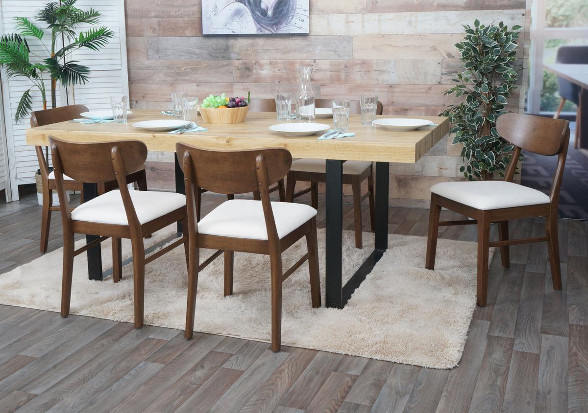 ESSZIMMERSTUHL Braun, Cremeweiß 6er-Set - Creme/Braun, Holz (45/79/49cm) - MCW