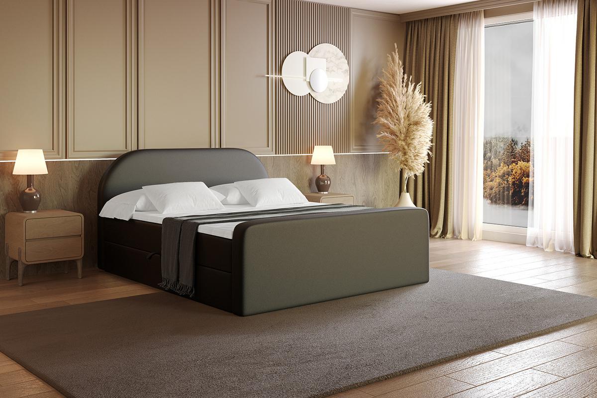 BOXBETT mit Matratze und Lattenrost - NOX-Z - 180x200 - Schwarz Kunstleder - Schwarz, Holzwerkstoff (180/200cm) - ALTDECOR