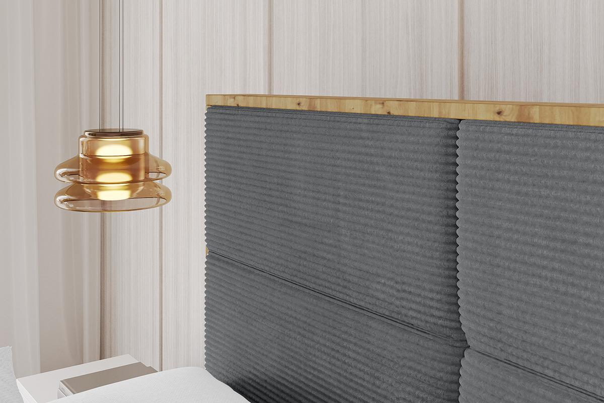 POLSTERBETT mit Bettkasten, Fußteil und Lattenrost, Boxbett ohne Matratze - ENZO1-Z 180x200 Dunkelgrau - Anthrazit, Holzwerkstoff/Textil (180/200cm) - ALTDECOR