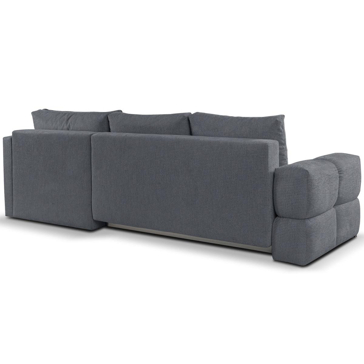 ECKSOFA Taremi mit Chenillebezug Dunkelgrau, beidseitig - Dunkelgrau/Schwarz, Textil (267/185cm) - Selsey