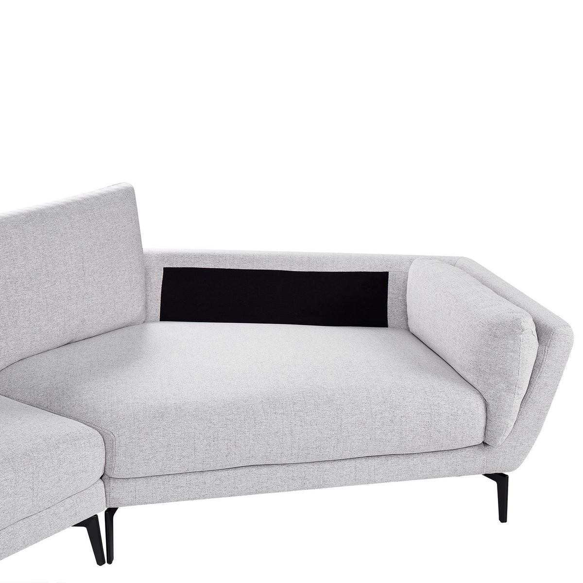3-SITZER-SOFA Stoff Hellgrau Kansseli - Hellgrau, Textil (341/70/115cm) - Beliani