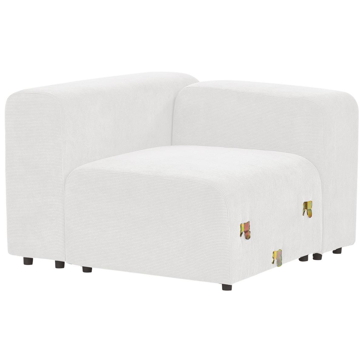 3-SITZER-MODULSOFA Cremeweiß Cord Falsterbo - Creme, Textil (278/70/105cm) - Beliani