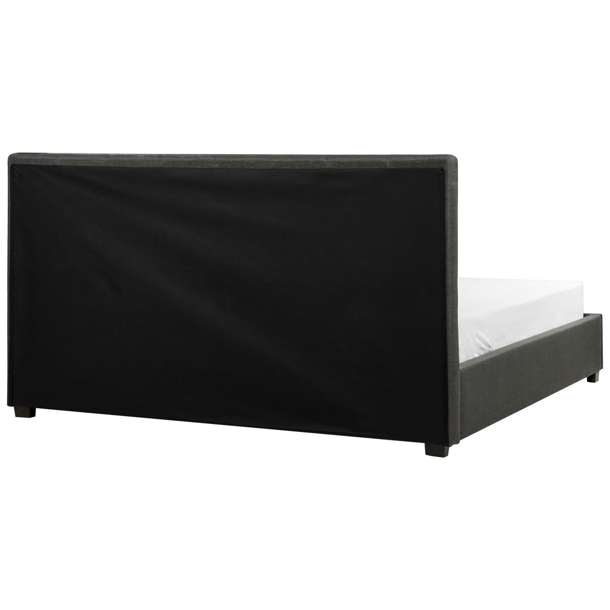 BETT mit Schubladen 180/200 cm Stoff Dunkelgrau La Rochelle - Dunkelgrau, Textil (180/200cm) - Beliani