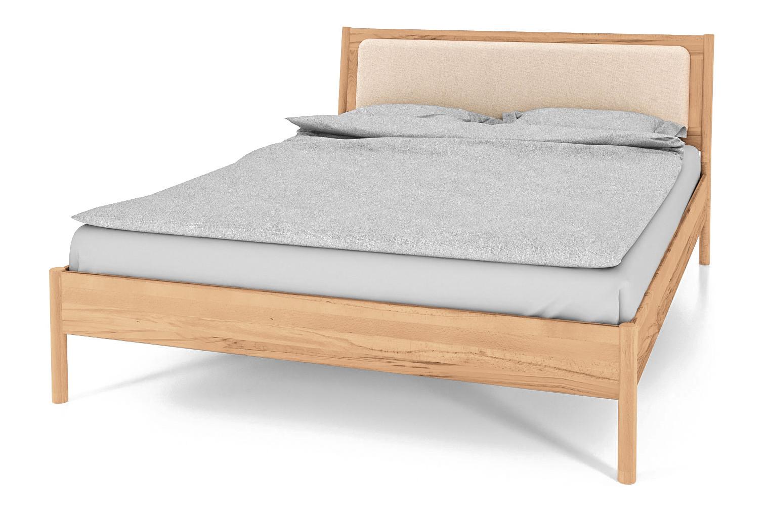 BETT MIT POLSTERKOPFTEIL INA 80x200 Kernbuche - Creme, Holz (80/200cm) - byoak