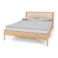 BETT MIT POLSTERKOPFTEIL INA 200x220 Kernbuche - Creme, Holz (200/220cm) - byoak