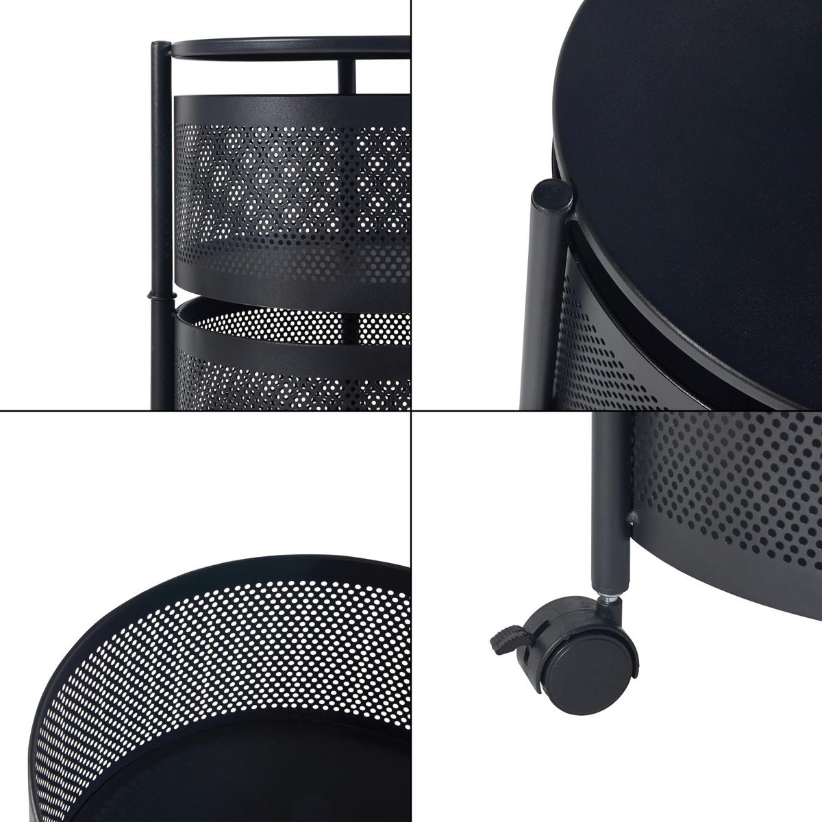 ROLLWAGEN Steigen - Schwarz, Metall (33/89.5/33cm) - [en.casa]
