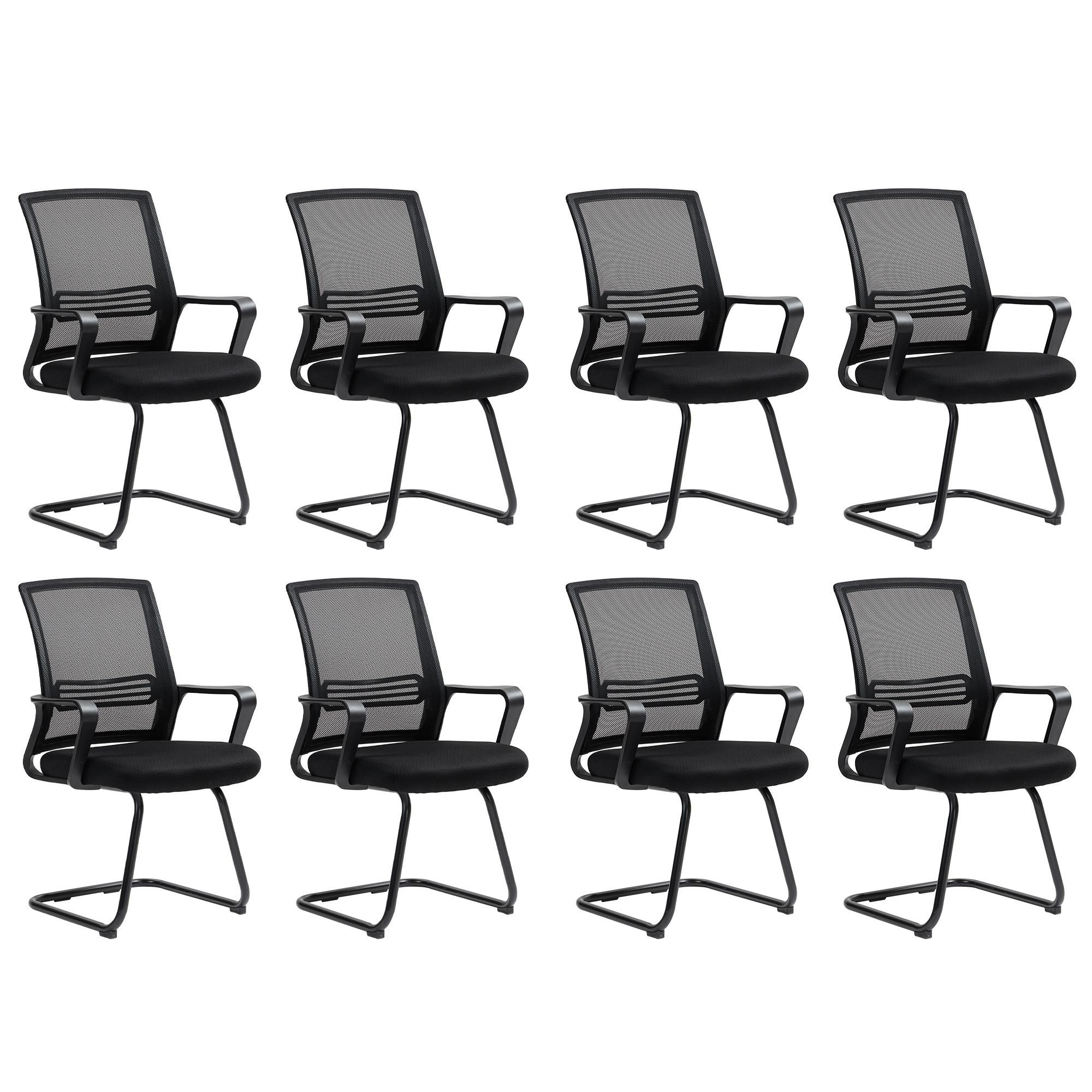 BESUCHERSTUHL 8er Set Polyester Metall Schwarz - Schwarz, Textil/Metall (57.5/93/58.5cm) - HOMCOM