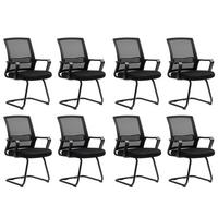 BESUCHERSTUHL 8er Set Polyester Metall Schwarz - Schwarz, Textil/Metall (57.5/93/58.5cm) - HOMCOM