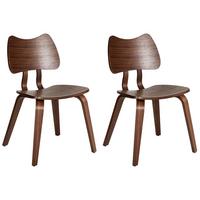 ESSZIMMERSTUHL 2er-Set Dunkelbraun Diana - Dunkelbraun, Holz (53/81/56cm) - Beliani