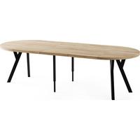 ESSTISCH Twixy XXL groß rund oval ausziehbar, Eiche Hell Braun 100-250/100/76 cm - Schwarz/Sonoma Eiche, Holz/Holzwerkstoff (100/250/76cm) - WFL GROUP