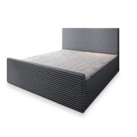 BOXBETT BRENTO 200x200 cm mit Matratze und Topper, H2+H3 - Grau - Grau, Holz (200/200cm) - MASSENO