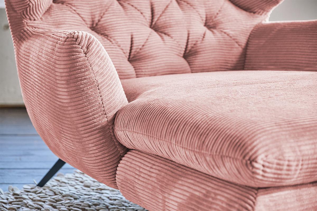 LONGSEAT CHAMRE Rosé Cord - Schwarz/Rosa, Textil/Metall (130/95/160cm) - KAWOLA