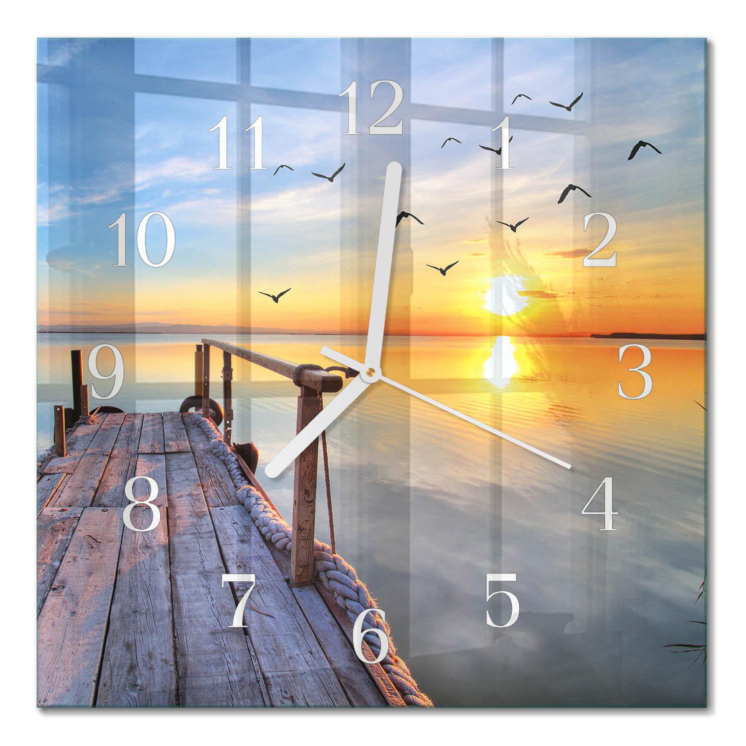 WANDUHR aus Glas 30x30 cm - Pier - Multicolor, Glas (30/30/0.4cm) - TULUP