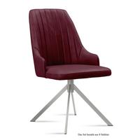 ESSZIMMERSTUHL (8er-Set) Dorrit 52x91x60 Edelstahl/Marsala - Edelstahlfarben/Brombeere, Kunststoff (60/91/52cm) - 58aufmkessel