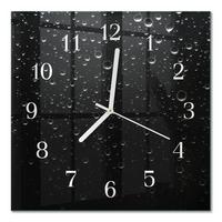 WANDUHR aus Glas 30x30 cm - Tropfen - Schwarz, Glas (30/30/0.4cm) - TULUP