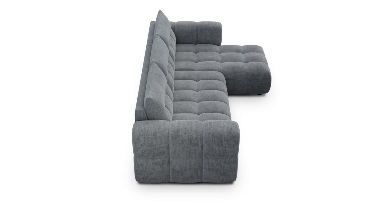 ECKSOFA CLOUDI 4-Sitzer rechts, dunkelgrau - Dunkelgrau/Schwarz, Holz/Textil (294/160cm) - Wozimo