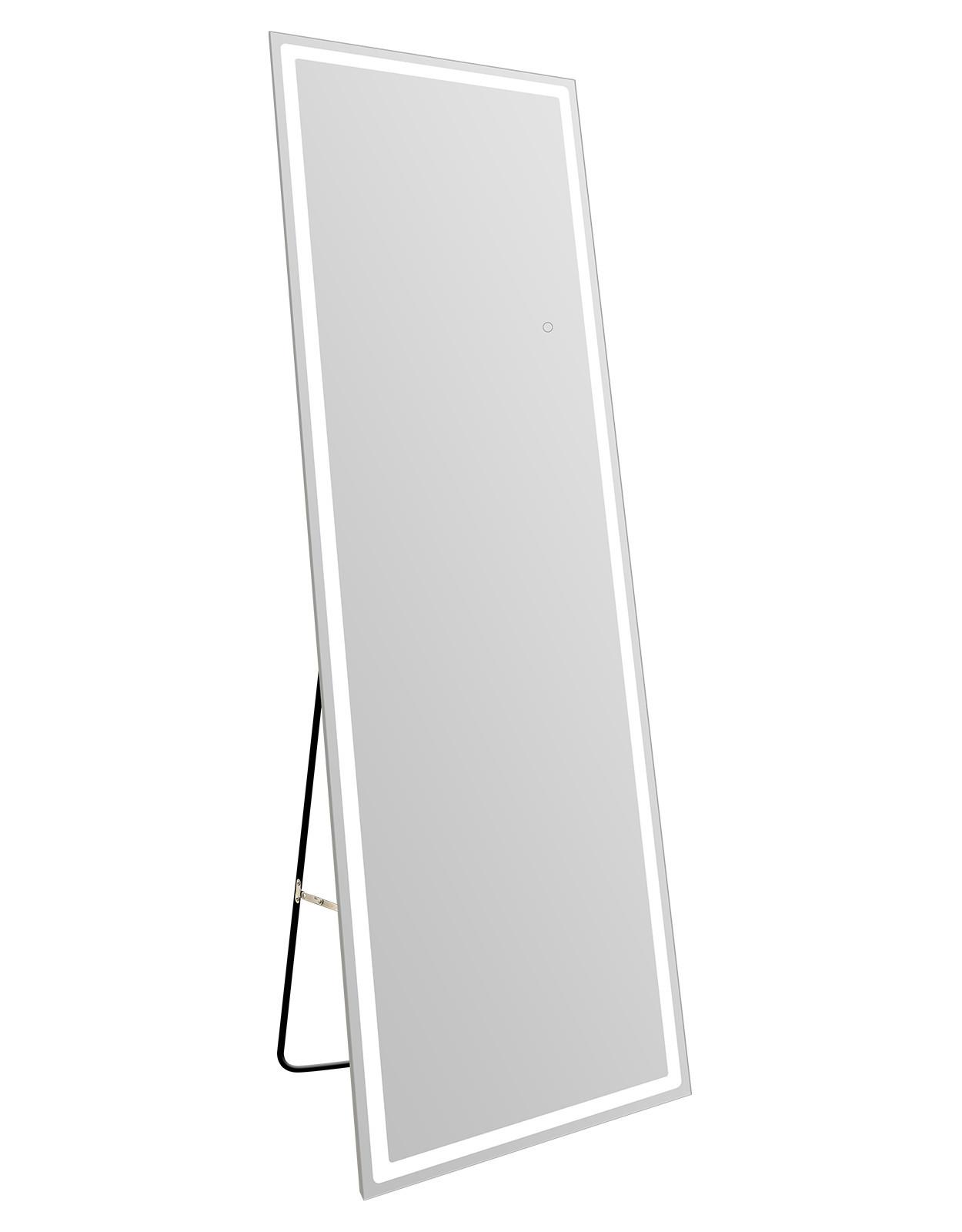 GANZKÖRPERSPIEGEL Rhyvith 160/50/34 cm - Weiß, Glas/Metall (50/34/160cm) - ZMH