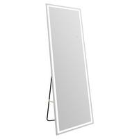 GANZKÖRPERSPIEGEL Qylveth 150/40/34 cm - Weiß, Glas/Metall (40/34/150cm) - ZMH