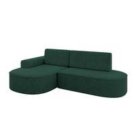 ECKSOFA mit Schlaffunktion und Bettkasten Ottomane Links MARI-L1-S - 283x167x73 cm Grün Velours - Waldgrün/Schwarz, Holzwerkstoff/Kunststoff (283/167cm) - ALTDECOR