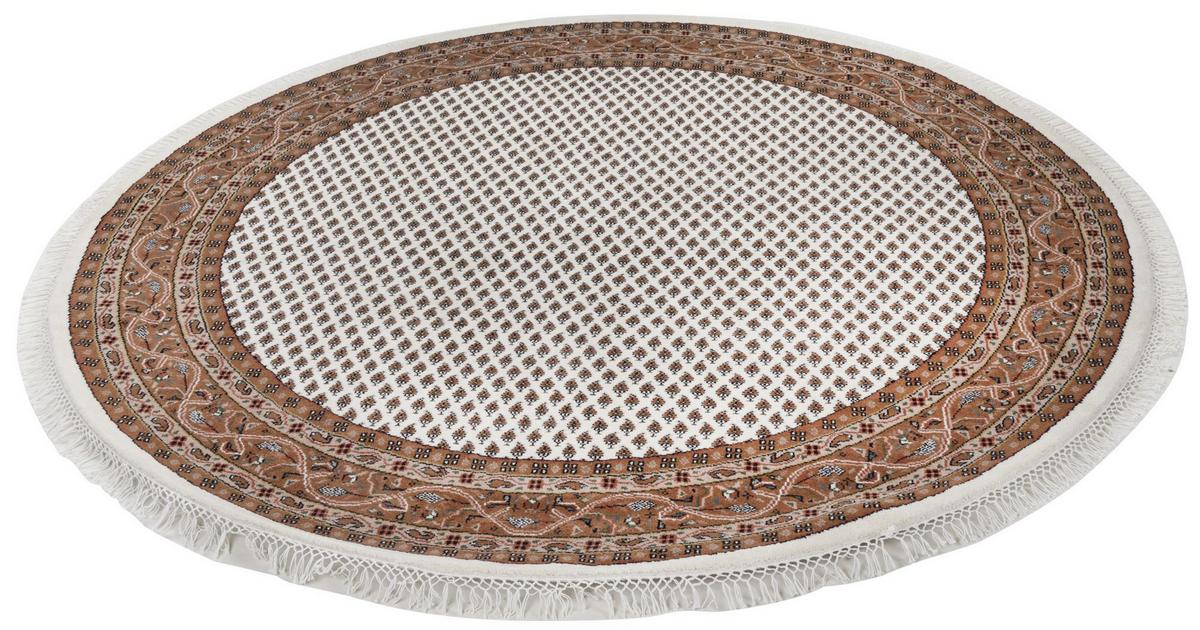 ORIENTTEPPICH Indo Mir, klassisch, strapazierfähig 150x150 cm - Creme, Textil (150/150cm) - Rug and Roll