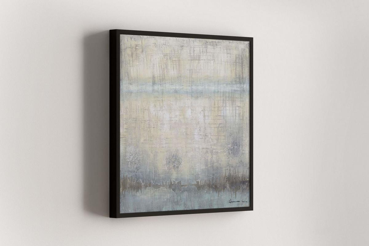 ACRYLBILD HANDGEMALT 80/80 cm - Beige, Holz/Textil (80/80cm) - KUNSTLOFT